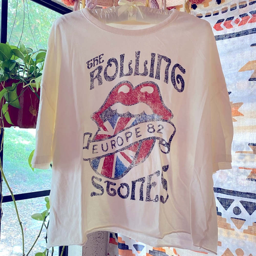 The Rolling Stones crop tee, womens XXL